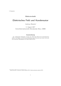 Elektrisches Feld und Kondensator