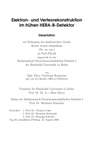 Elektron- und Vertexrekonstruktion im frühen HERA-B