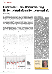 Klimawandel – eine Herausforderung für Forstwirtschaft und