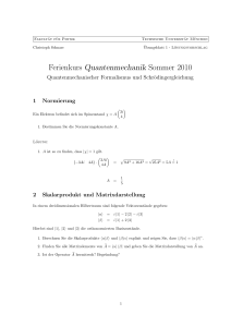 Ferienkurs Quantenmechanik Sommer 2010 - TUM