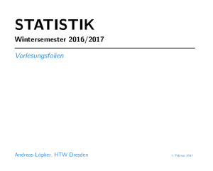 statistik - Fakultät Informatik/Mathematik