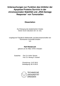 Untersuchungen zur Funktion des Inhibitor der Apoptose