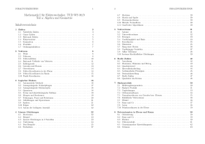 Mathematik I für Elektrotechniker, TUD WS 08/9 Teil a: Algebra und