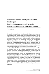 Vom industriellen zum kybernetischen Lustkörper. Zur