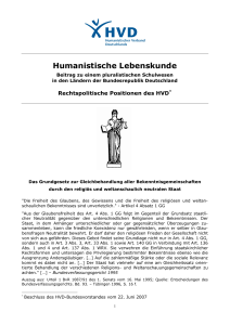 Humanistische Lebenskunde - Humanistischer Verband Deutschlands