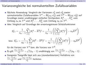 Varianzvergleiche bei normalverteilten