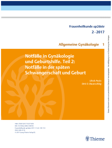 Notfälle in Gynäkologie und Geburtshilfe. Teil 2