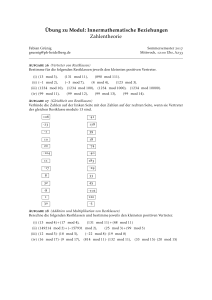 Übungen: Innermathematische Beziehungen