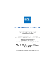 Pillar III Report 2016 - Hypo Vorarlberg Leasing AG