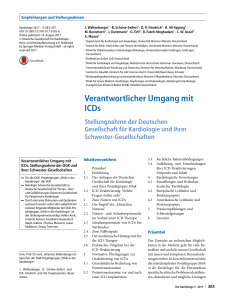 Verantwortlicher Umgang mit ICDs - DGK – Leitlinien