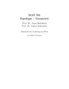 MAT 701 Topologie / Geometrie