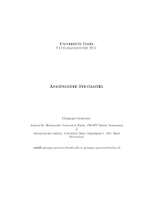 Angewandte Stochastik - Mathematisches Institut