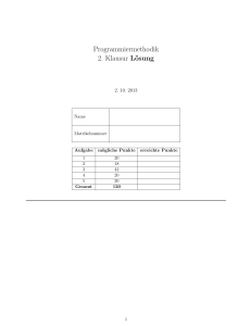 Programmiermethodik 2. Klausur Lösung