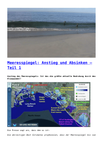 Meeresspiegel: Anstieg und Absinken – Teil 1