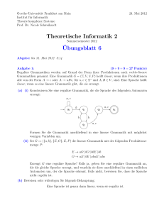 Theoretische Informatik 2 Übungsblatt 6