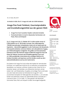 Anuga Fine Food: Feinkost, Gourmetprodukte und