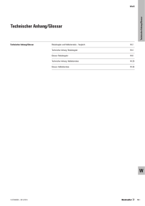 Technischer Anhang/Glossar W