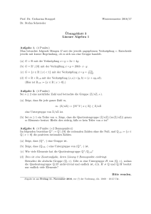 ¨Ubungsblatt 3 Lineare Algebra 1