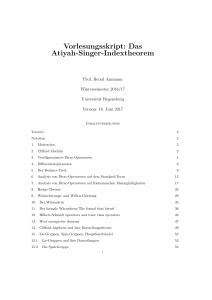 Vorlesungsskript: Das Atiyah-Singer-Indextheorem