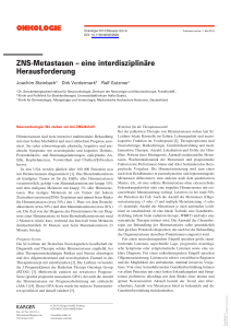 ZNS-Metastasen – eine interdisziplinäre Herausforderung