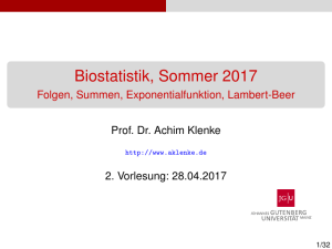 Biostatistik, Sommer 2017 - Folgen, Summen - staff.uni