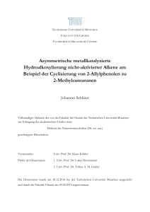 Asymmetrische metallkatalysierte Hydroalkoxylierung