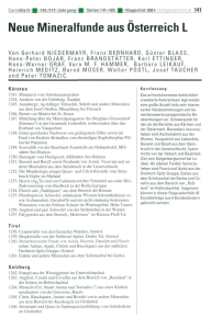 Neue Mineralfunde aus Osterreich L