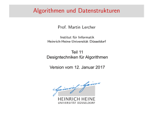 Algorithmen und Datenstrukturen - Universität Düsseldorf: Informatik