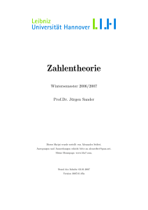 Zahlentheorie - Blu7 Homepage