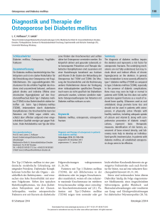 Diagnostik und Therapie der Osteoporose bei Diabetes mellitus