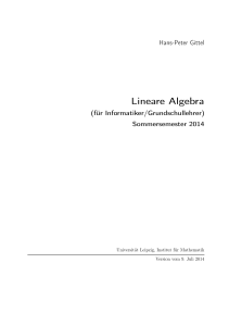 Lineare Algebra - Mathematisches Institut