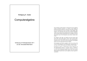 Computeralgebra - Lehrstuhl VI für Mathematik