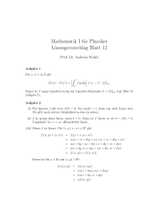 Mathematik I für Physiker Lösungsvorschlag Blatt 12