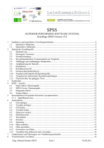 Grundlage SPSS-Version 15.0