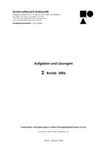 Aufgaben und Lösungen 2. Runde 2006