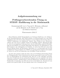 Aufgabensammlung zur Prüfungsvorbereitenden¨Ubung zu STEOP