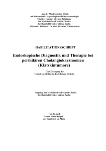 Endoskopische Diagnostik und Therapie bei perihilären