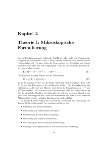 Kapitel 2 Theorie I: Mikroskopische Formulierung