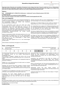 Wesentliche Anlegerinformationen Albatros Ziele und Anlagepolitik