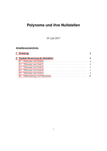 Polynome und ihre Nullstellen