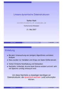 Lineare dynamische Datenstrukturen Einleitung