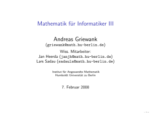 Mathematik für Informatiker III - Institut für Mathematik