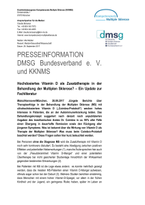 PRESSEINFORMATION DMSG Bundesverband e. V. und KKNMS