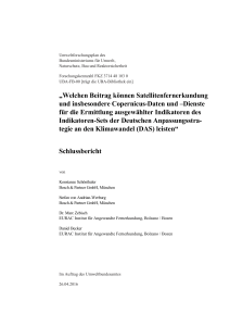 Welchen Beitrag können Satellitenfernerkundung und insbesondere