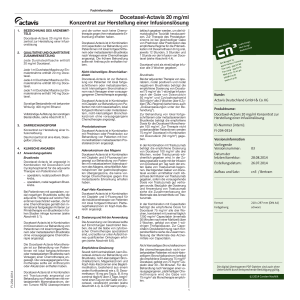 Docetaxel-Actavis 20 mg/ml Konzentrat zur Herstellung einer