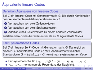 Äquivalente lineare Codes