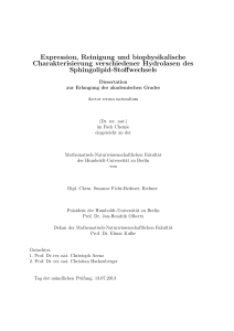 Expression, Reinigung und biophysikalische - edoc