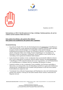 Rote Hand Brief und Fachinformationen zu Multaq® (Dronedaron)