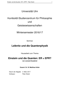 ER = EPR - Quantenphilosophie