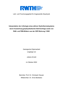 und Forschungsgebiet für Angewandte Geophysik Interpretation der